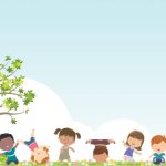 children playing text background