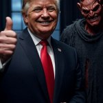 donald trump satan lucifer thumbs up