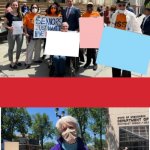 Senior Citizens protest signs