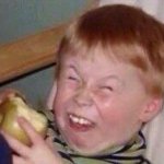 Boy with apple (after)