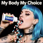 Blue hair chugging Tylenol