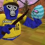 Monke holding egg