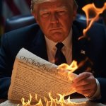 Trump burning the Constitution Dictator Autocracy