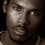Crying black man