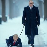 Putin dog walking Trump
