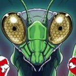 Mantis killing ball python