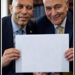 Hakeem Jeffries & Chuck Schumer sign meme
