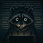 Computer Loving Hoodie Racoon
