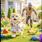 zombie chasing kitty