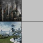 Utopia vs rundown city