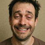 Funny exhausted natural ‘smile’