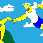 HOMER AND BART TOUCHING FINGERS