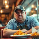 Angry Fat Guy in Restaurant