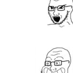 Angry and happy soyjak flipped template
