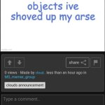 objects ive shoved up my arse