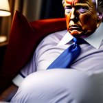 Trump resting along with his fat stomach meme