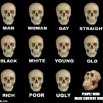 content farms | PEOPLE WHO MAKE CONTENT FARMS | image tagged in idiot skull | made w/ Imgflip meme maker