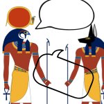 Anubis and Ra speaking to eachother