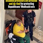 Disabled protester arrested