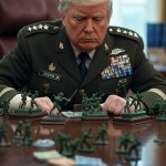General Donald Trump playing soldiers monopoly money