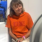 Greta smiling contentedly