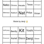 MSMG user bingo (September 2025) cross the one you like template