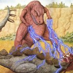 dinosaur zapping stegosaurus