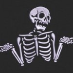 Skeleton shrugging black