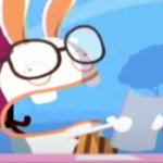 Confused Rabbid with paper