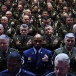 Trump Hegseth Generals Admirals meeting stoic no applause