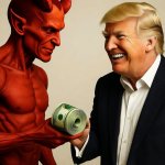 Donald Trump Satan Faustian Selling Soul for Money Mammon