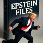 Donald Trump running from Epstein Files