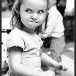 Angry girl with fists