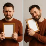 2 pictures. In the first picture there is a man hating the pictu