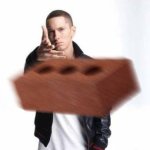 Eminem throwing brick
