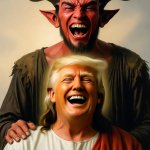 Donald Trump Orange Jesus Satan Evil Devil Lucifer Anti-Christ meme