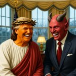 Donald Trump Orange Jesus Satan Evil Devil Lucifer Anti-Christ