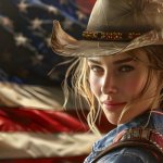 Patriotic Cowgirl US Flag cowboy hat