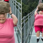 AI lady on glass bridge
