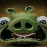 Realistic angry birds pig template