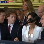 Mark loves oorbs | ORB | image tagged in mark zuckerberg looking at bezos wife | made w/ Imgflip meme maker