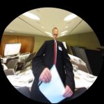 Man with paper template