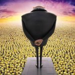 Gru in front of minions