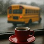 Coffee while bus leaving