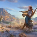 Cowgirl vs. Zombie gun patriotic America USA