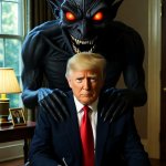 Donald Trump Satan laughing  Lucifer