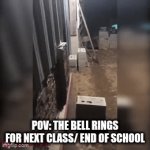 Release the Students! | POV: THE BELL RINGS FOR NEXT CLASS/ END OF SCHOOL | image tagged in gifs,release the quacken,school | made w/ Imgflip video-to-gif maker