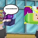 Katamari's Flying Circus Cut scene be like | What did you say? *record scratching noises* | image tagged in horrid henry,katamari's flying circus,2002 | made w/ Imgflip meme maker