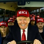Donald Trump MAGA bus to Hell