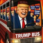 Donald Trump MAGA bus to Hell